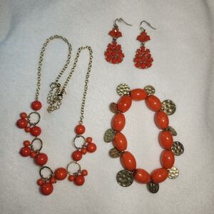 Gold and Orange Jewelry Set